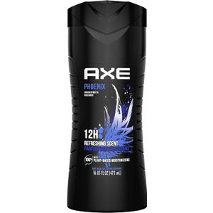 AXE Body Wash 12h Refreshing Scent Phoenix Crushed Mint and Rosemary Men's Body Wash with 100 percent Plant-Based Moisturizers 16 oz AXE Body 4PCS  