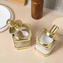 2 PCS Glass Condiment Containers Gold Spice Jars with Lids and Spoons Seasoning Pot Set Salt Box Sugar Dispenser for Kitchen Dining Room Counter Flour Sugar