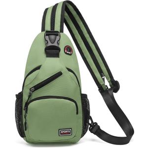 Convertible Sling Bags for Women Men, Lightweight Crossbody Backpack Daypack Fit for 7.9" Tablet for Casual Travel Sport Hiking (Green)