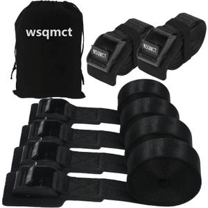 4 Pack Cam Buckle Tie Down Straps Adjustable Lashing Straps with Buckles, 1000LBS Break Strength for Bike Rack, Kayaks, Motorcycles, Truck, Cargo, Luggage, 1" x 4'