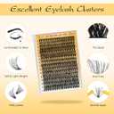 QUEWEL Lash Clusters Kit, 320 Pcs 40D Lash Cluster Eyelash Extensions 9-16mm Lash Clusters Wispy Kit with Eyelash Clusters Bond and Seal Glue Remover Tweezers (40D Kit)