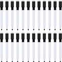 Abaokai Magnetic Dry Erase Markers 24 Pack Whiteboard Erase Markers with Erasers Cap for Whiteboard, Dry-Erase Boards, School, Office and Home, Black