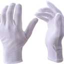 12 Pairs White Cotton Gloves Soft Hand Gloves Dust-Free Work for Men Women Art Crafting, Jewelry Handling, BBQ, Eczema Care, Coin Jewelry Watch Inspection, Dry Hands Sleeping, Archiva, Medium