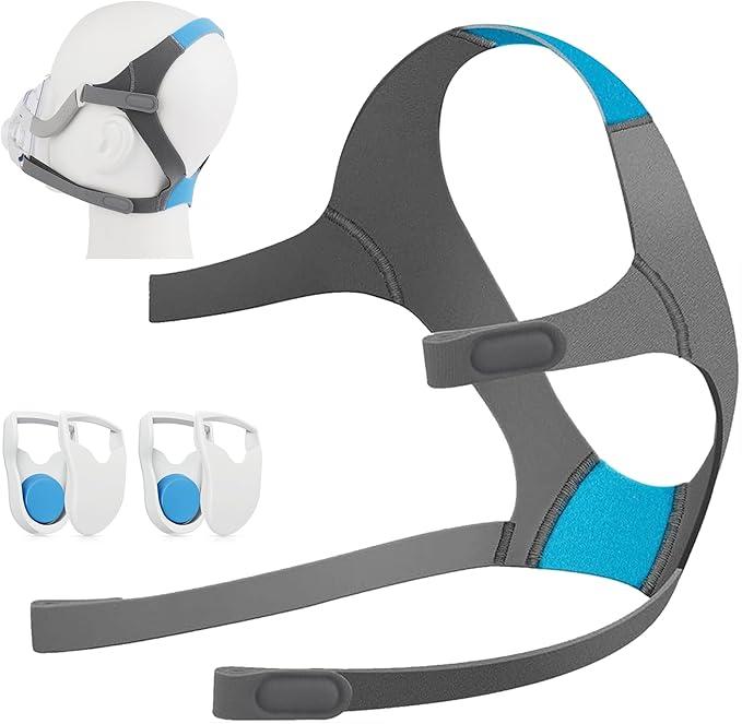 Hecatelly Replacement Headgear Kit for F20 Headgear with Magnetic Clips - Headgear Strap Compatible with AirFit F20/ AirTouch F20 Full Face Masks (1 Headgear+ 4 Clips), Size: Medium