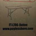 FDW 6 Foot Outdoor Dining Table, Foldable Portable Rectangular Plastic Folding Table with Built in Carrying Handle for Party and Wedding Use, Black Ratten