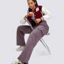 Viodia Womens Cargo Sweatpants High Waisted Wide Leg Baggy Cotton Pants Straight Leg Loose Joggers for Casual Lounge (XS)