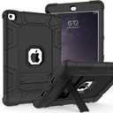TIMISM Case for iPad Air 2nd Generation 2014, iPad Air 2 Case with Kickstand, 3 in 1 Heavy Duty Shockproof Hybrid Three Layer Protective Cover for iPad Air 2 A1566,A1567 (Black)