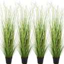 Jexine 4 Pcs 5 ft Tall Artificial Grass Plant Potted Artificial Greenery Floor Plants Faux Pampas Grass Tall in Pot for Housewarming Gift House Garden Bathroom Lobby Outdoor Decoration