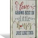 Rustic Home Sign Wall Decor: Farmhouse Family Quotes Wood Framed Art Print Inspirational Love Saying Picture Artwork for Bedroom Living Room Country House Decorations (16'' x 24'')