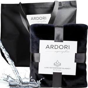 Waterproof Blanket King Size, Black & Gray 82x82"- Water Proof and Stain Resistant Blankets for Bed, Couch, Couples Fleece Moisture Absorbent, Layered Sheet Protector, Leakproof Protective Top Cover