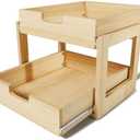 Gsskny Pull Out Cabinet Organizer, 20''W×21''D Sliding Drawers for Cabinets, 2 Tier Soft Close Slide Out Wooden Pull out Drawers, Base Cabinet Organization for Kitchen, Pantry, Bathroom