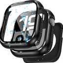 Goton AntiCrack Metal Case for Apple Watch Series 11/10 42mm Screen Protector, HD Tempered Glass, Daily Water-Resistant Alloy Bumper with Ceramic-Style Back Cover for iWatch 42 mm