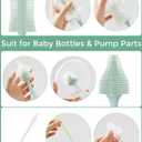 Momcozy Bottle Brush Kit with Push-Press Foam Design - Newborn Essentials Gift, Portable Cleaning Tool for Home & Travel, Baby Bottle Cleaner Brush for Breast Pumps & Nipples, Green