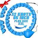 65inch 32 Knots Plus Size Quiet Weighted Hula Infinity Fitness Detachable Hoops Smart Silent Infinity Hula for Women 2 in 1 Waist and Abdominal Workout Hoop