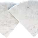 GEOONA 2 pcs Marble Shower Corner Shelf for Bathroom, 9'' Natural Marble Corner Shelves for Bath Wall Mounted Both Side Polished (2, Carrara White)