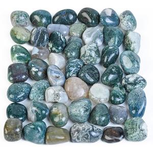 Crocon Moss Agate Tumbled Stones and Crystals Bulk Carats Natural Crystal Kit for Reiki Healing Crystal Polished, Tumble Stones, Chakra Balancing, Reiki Gift, Home Decor Size : 20-25 mm