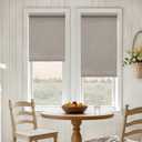 Taupe Linen Black Out Shades for Bedroom Windows Free-Stop Thermal Insulated 100% Blackout Linen Cordless Roller Shades Blinds for Bedroom Living Dining Room Bathroom Cabin Burlywood Birch W27xH72