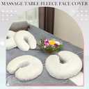 Mixweer 4 Pcs Massage Face Cradle Covers Fleece Massage Table Face Cover Facial Pillow Cover Warm Table Headrest Covers 14.6'' x 13'', Exclude Pillow Insert, White