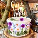 JeVenis Purple Wildflower Cake Toppers Wildflower Decor Baby In Bloom for Baby Shower Birthday Bridal Shower Wedding Party Decoration