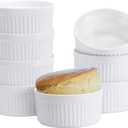 Ramekins 8 OZ Set of 8, Souffle Dishes Ramekins Oven Safe for Creme Brulee, Custard, Lava Cakes, Pudding, Flan, Mini Desserts, Small Baking Dishes Ramekin Bowls