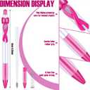 Teling 60 Pcs Breast Cancer Awareness Gift Bulk Pink Ribbon Lapel Pins Bracelets Pink Ribbon Retractable Ball Point Pens for Cancer Patients Survivor Campaign Theme Charity Event Party Supplies