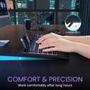 Wireless Keyboard and Mouse Combo- VEILZOR 2.4G Rechargeable Keyboard with Phone Holder, Ergonomic Wrist Rest, 9 RGB Backlit Effects, Silent Keyboard Mouse Set for Windows, Laptop, PC