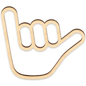 Shaka Wooden Wall Sign Hang Loose Sign Hawaii Aloha Surfer Hand Sign Surf Wall Decor for Home Living Room Kitchen Bathroom Bedroom Hand shape Finger Nursery Room Decoration