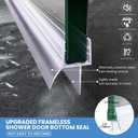 2 Pack Shower Door Bottom Seal 1/4" x 36" Glass Door Seal Strip Suitable for 1/4 Inch Glass Frameless Shower Door Seal Strip Stop Shower Leaks