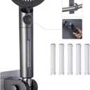 Umyder RV Handheld Shower Head with Hose and Cotton Filter,5 Mode Spray High Pressure Shower Head with On/Off Switch for Water Saving,No Drilling Wall Mount Shower Holder and Adhesive Hose Guide Ring