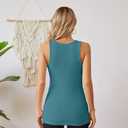 VICHYIE Tank Tops for Women Summer Sleeveless Shirts V Neck Ribbed Slim Fitted Tops Cami Blouses (M)