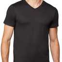 32 Degrees Men's Cool Classic V neck T-Shirt | Anti-Odor | 4-Way Stretch | Moisture Wicking (Medium, Black)