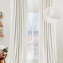 100% Blackout Shield Linen Blackout Curtains for Bedroom 108 Inches Long, Back Tab/Rod Pocket Living Room Drapes, Thermal Insulated Blackout Curtains 2 Panels Set, 50" W x 108" L, Off White