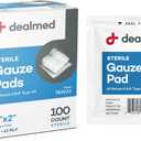 Dealmed 2 x 2 Sterile Gauze Pads (100 Count) Disposable and Individually Wrapped Medical Gauze Pads, Wound Care Product for First Aid Kit and Medical Facilities (Pack of 1)