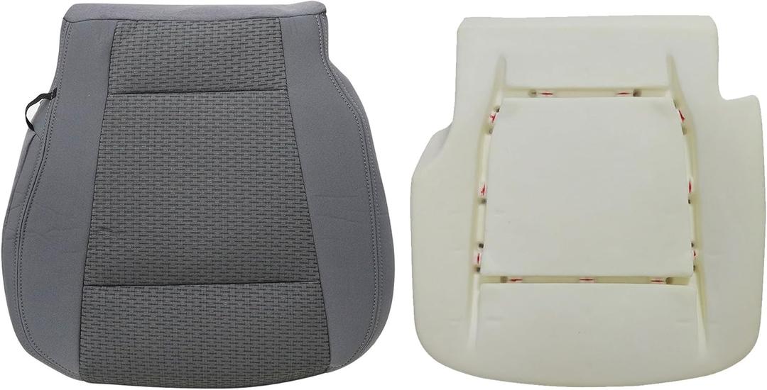 GXARTS Gray Front Driver Side Bottom Cloth Seat Cover & Seat Foam Cushion Replacement Compatible with Ford F250 F350 F450 F550 XLT 2017 2018 2019 2020 2021 Fit for Ford F150 2015-2020