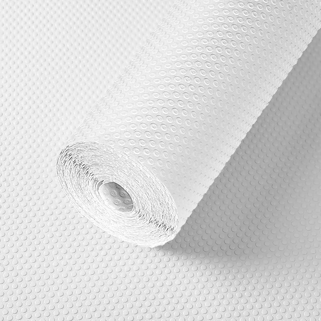 4 x Drawer Liners, Waterproof Shelf Liner, Anti-Slip Non-Adhesive BPA Free Kitchen Cupboard Cabinet Liner Refridge Fridge Mats Sink Protector Strong Durable for Home Office (12" x 60"/White)