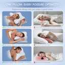 Cervical Neck Pillow, Memory Foam Pillows for Neck and Shoulder Pain Relief, 2 Heights Ergonomic Pillow with Breathable Ice Silk Cover, White