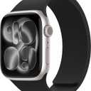Magnetic Silicone Band Compatible with Apple Watch Band 42mm 41mm 40mm 38mm Series 11 10 9 8 7 6 5 4 3 & SE 3/2/1 Strong Magnetic Clasp, Waterproof & Adjustable (Black)