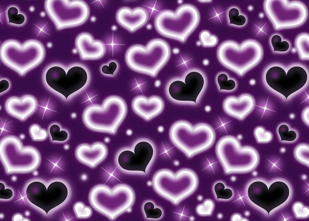 LYCGS 8x6ft Purple Heart Backdrop 90s Backdrops for Photoshoot Valentines Decor Banner Birthday Props X-90