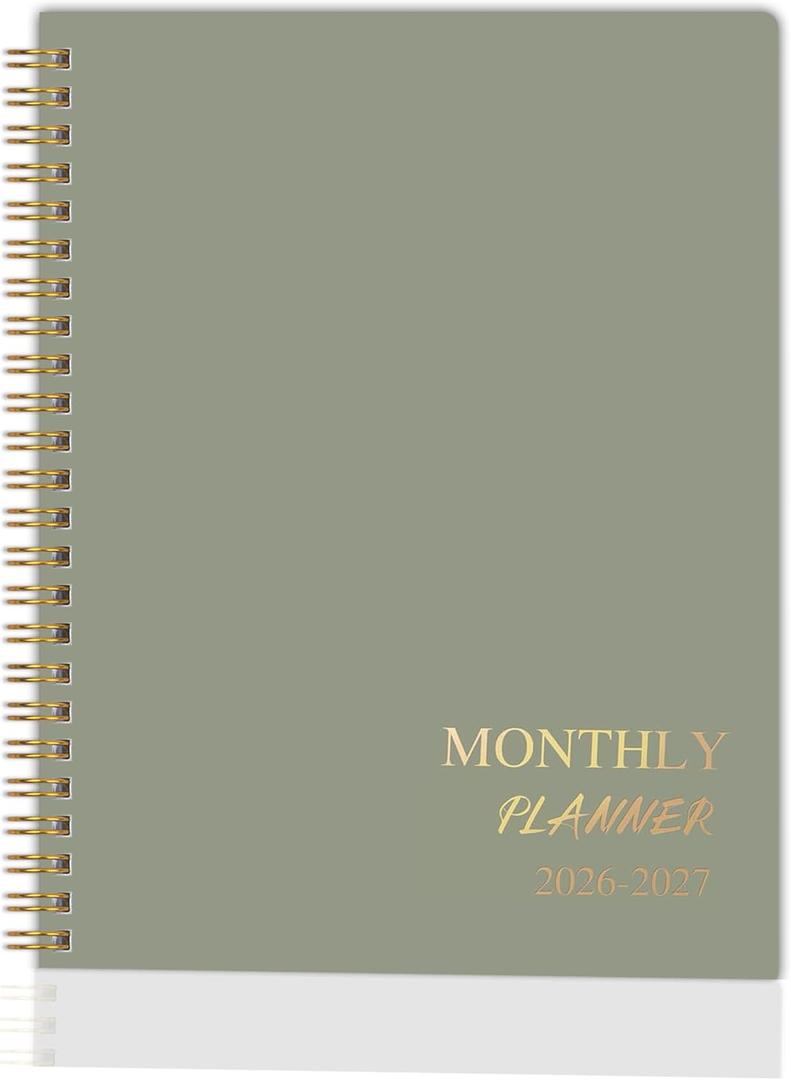 4 x 2026-2027 Monthly Planner - Jan. 2026 - Dec. 2027, 2 Year Calendar 2026-2027 Monthly Planner, 7.5" x 10", 24 Months Calendar with Note Pages, Twin-wire Binding, for Office, School Home Planning - Green