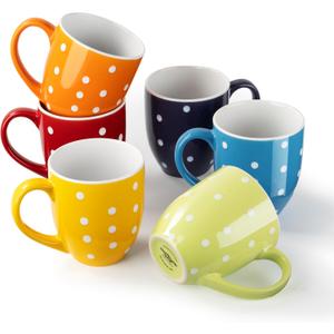 bestone Coffee Mugs Set of 617 oz Large Coffee Mugs, Ceramic Mugs with Handles,etc Coffee Mugs, Cups for Coffee Cereal Latte Microwave & Dishwasher safeVibrant Colors