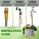 50FT Stainless Steel Metal Garden Hose - Kink-Proof & Tangle-Free, Includes 10-Pattern Spray Nozzle for Effortless Outdoor Watering and Cleaning
