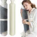 Hot Water Bottle with Cover, 2L Rubber Hot Water Bag with Soft Cover (2 Liter), for Cramps, Compress Pain Relief, Removable Hot Cold Pack (Extended-Elegant White+Gray)