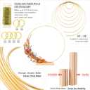 12 Pack Floral Hoop with Stand and LED Fairy Lights 14 inch Metal Rings for DIY Centerpiece Table Decorations Crafts Macrame Rings Hoop Wreath Dream Catcher Rings Wedding Christmas Wreaths, Gold
