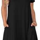 lionstill Women's Summer Casual T Shirt Dresses Swing Dress with Pockets, 2XL