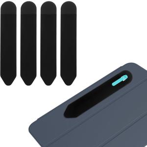 4PCS Universal Stylus Holder,Tablet Pen Cover,Elastic Cover for Stylus Pen,Self-Adhesive Pen Holder - Black