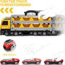 78-Inch Cars Trucks Toys for Toddler 1-3 2-4 3-5 4-7 Years Old Boys Kids, Transport Truck Toy with 24 Pcs Die-Cast Cars, Toys Gifts for 3 4 5 6 Year Old Boy, Toddler Boy Toy Ages 3-5 4-7