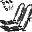 FORWODE Premium Kayak Roof Rack, 1 Pair J-Bar Roof Rack, Folding Adjustable Rack, Weight 80 LBS Heavy Duty Kayak Roof Carrier 1 Kayak, Canoe, SUV, Surfboard on SUV, Car and Truck Crossbar
