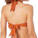 Amazon Essentials Women's Light-Support Tie Halter Bikini Swimsuit Top  (Terracotta), M