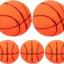 LOGOFUN 5pcs Squeaky Dog Ball Latex Rubber Pet Toys Basketball Shape Puppy Chew Toy for Small Middle Animal Interactive Accessories
