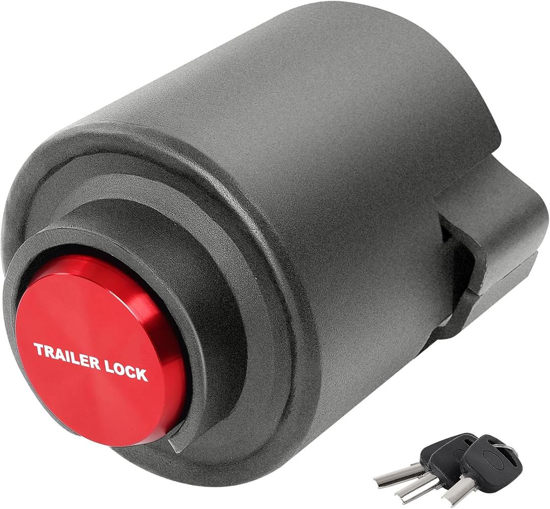 Upgraded 2 5/16" Trailer Lock, Heavy Duty Safety Tongue Locks, Super Solid Thick Steel,2 5/16 Spherical Hook Coupler Lock, Anti-Theft Anti-Smashing, for Rv, Trailer, Boat, Off-Road Vehicle (Red)